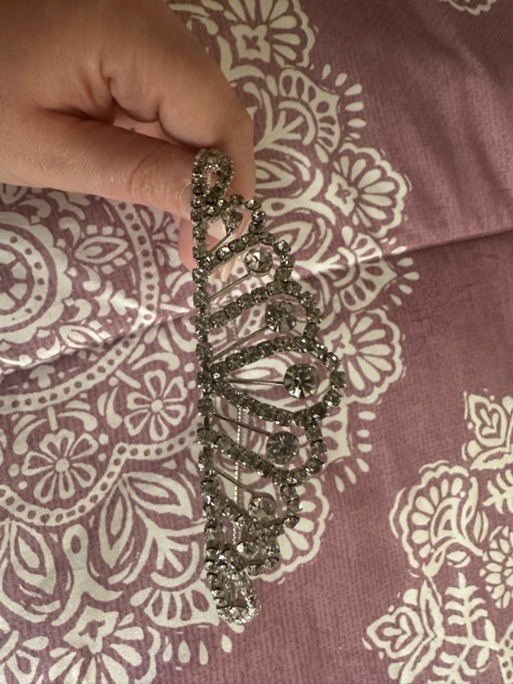 Rhinestone Silver Tiara Hair Comb